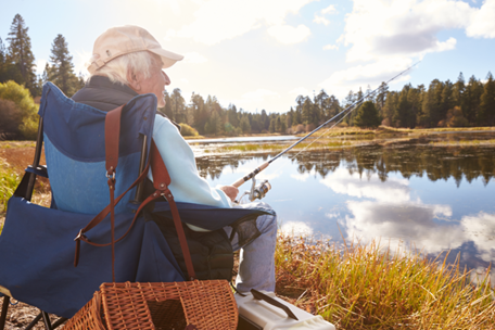 elderly man fishing