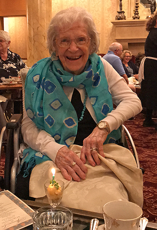 Winnie enjoying her Ageless Endeavor at the St Paul Hotel