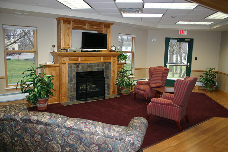 Auburn Courtyard fireplace